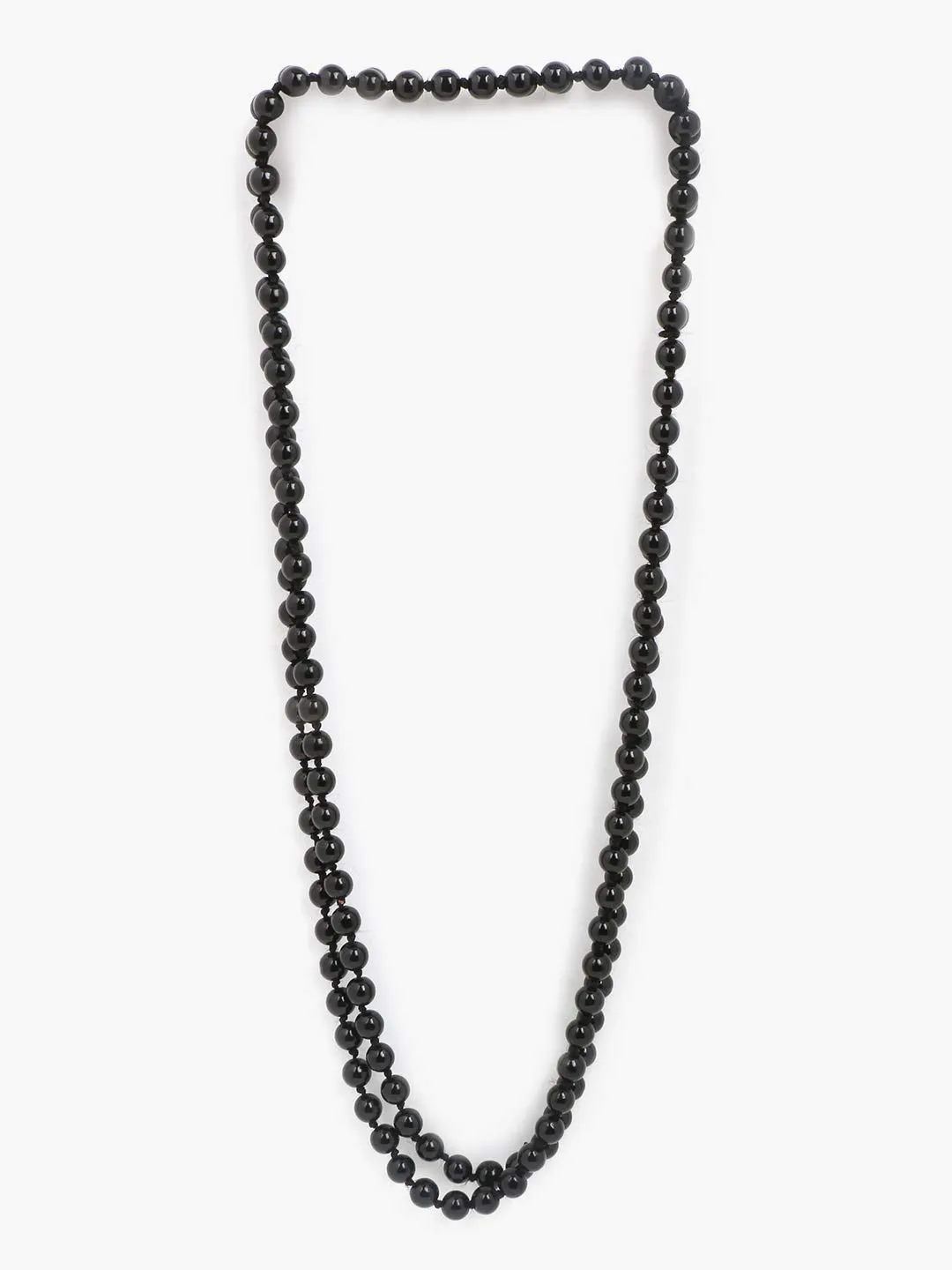 Yellow Chimes Latest Fashion Pearl Multilayer Long Necklace for Women & Girls (Black)