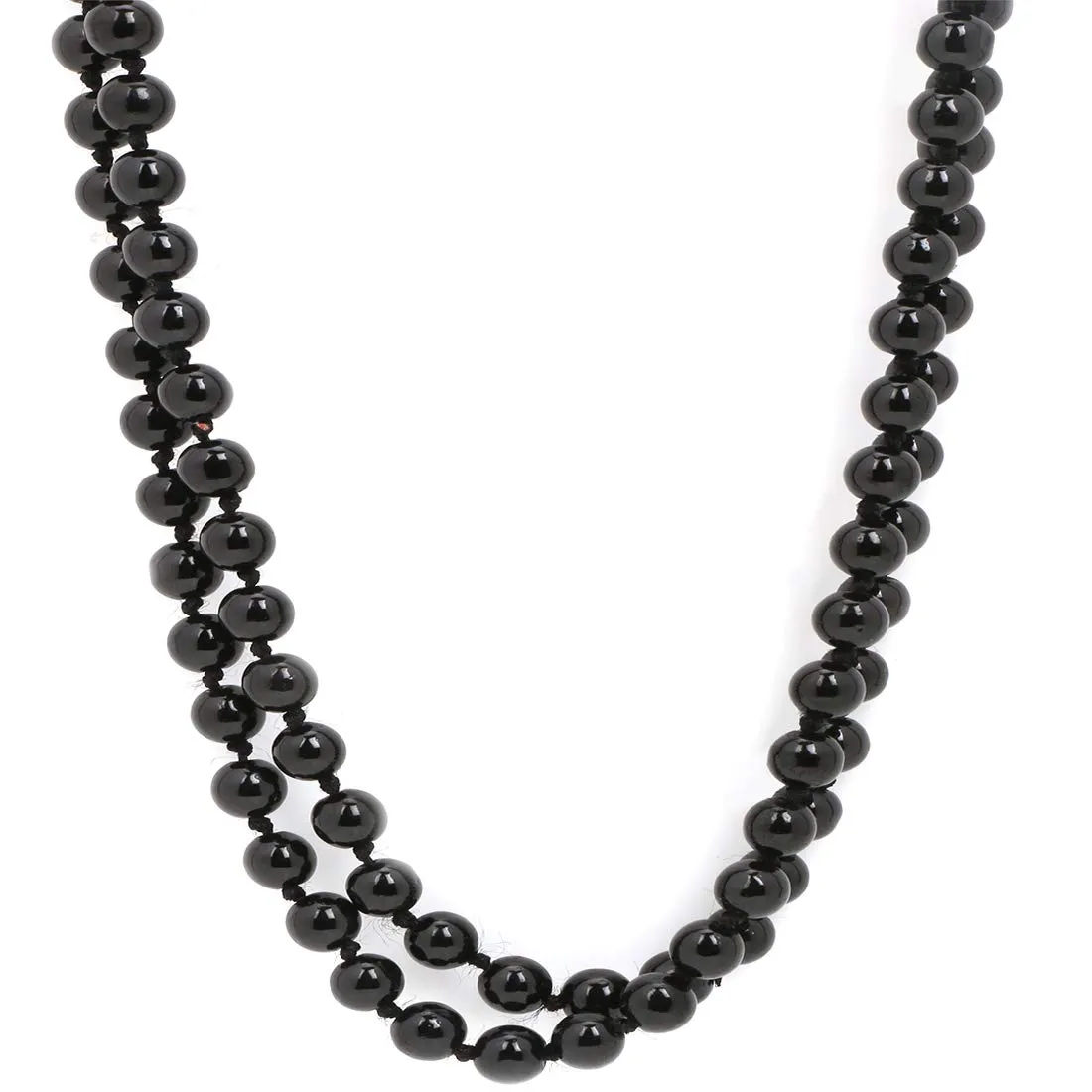 Yellow Chimes Latest Fashion Pearl Multilayer Long Necklace for Women & Girls (Black)