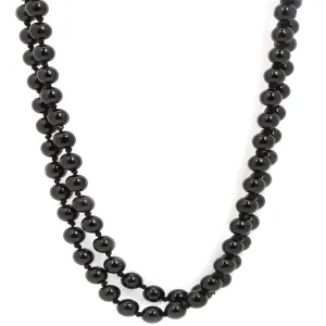 Yellow Chimes Latest Fashion Pearl Multilayer Long Necklace for Women & Girls (Black)